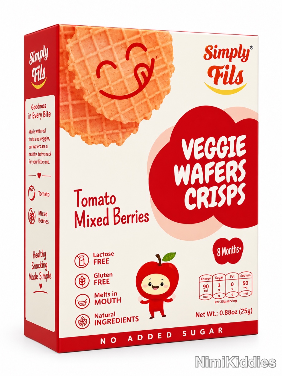 Simply Fils Veggie Wafers Crisps Tomato Mixed Barries Biscuits 25g (8 Months +).