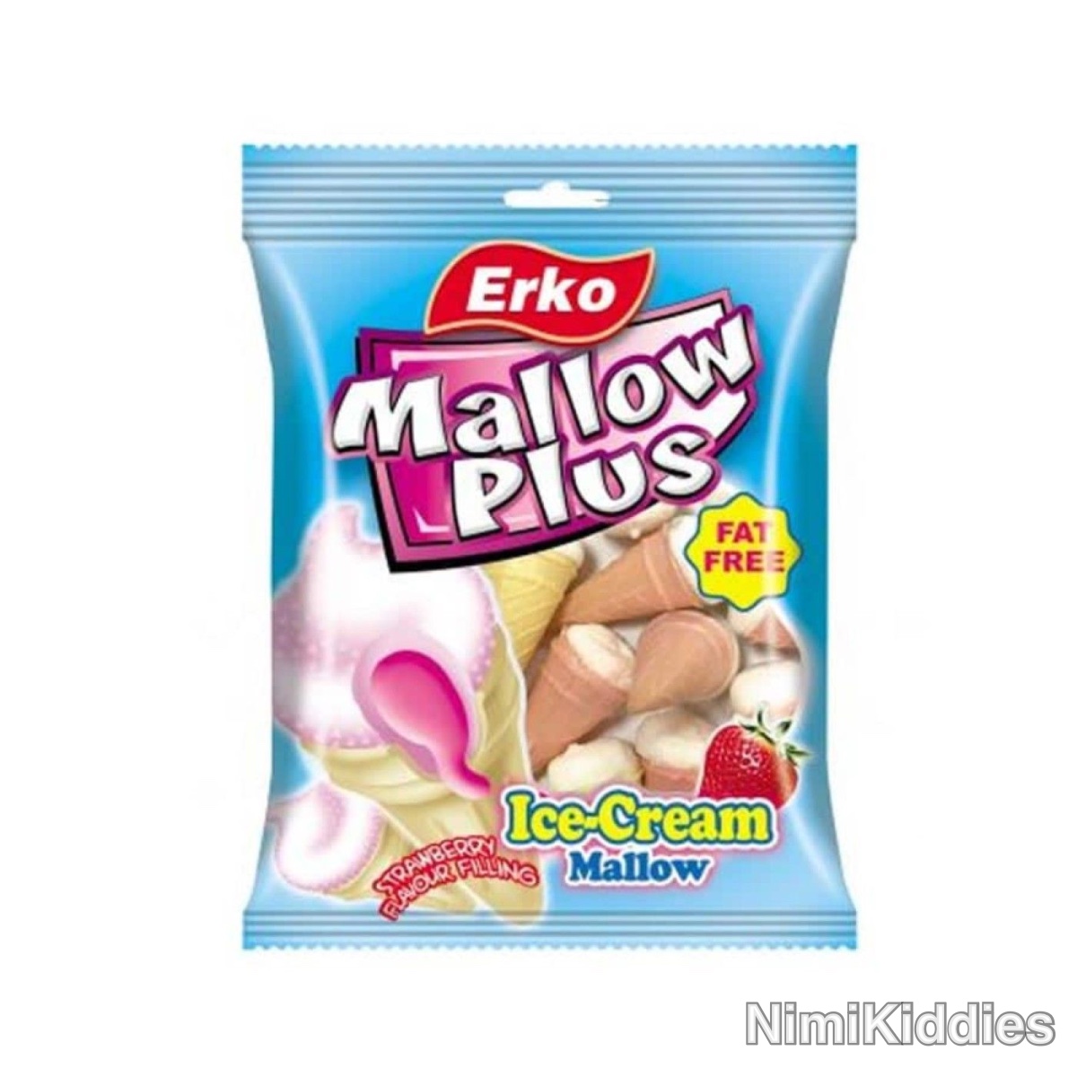 Erko Mallow Plue Ice-Cream Strawberry Flavored Filling 100g.