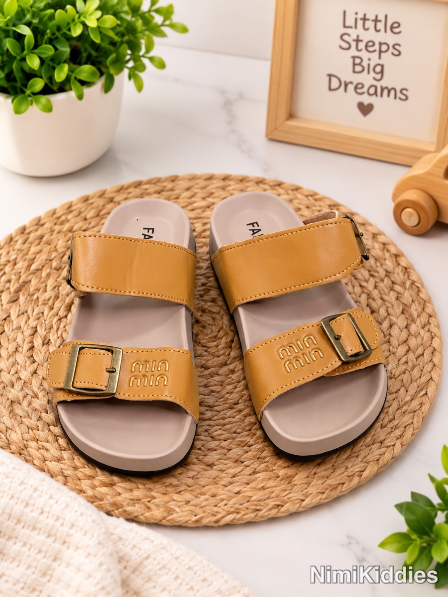 Min Min Fashion Buckle Slippers