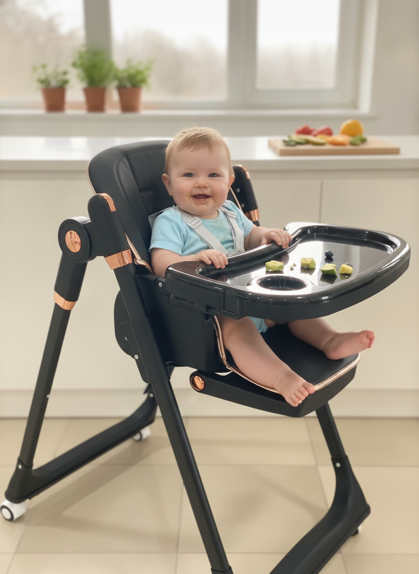 Gold Design Baby High Chair.