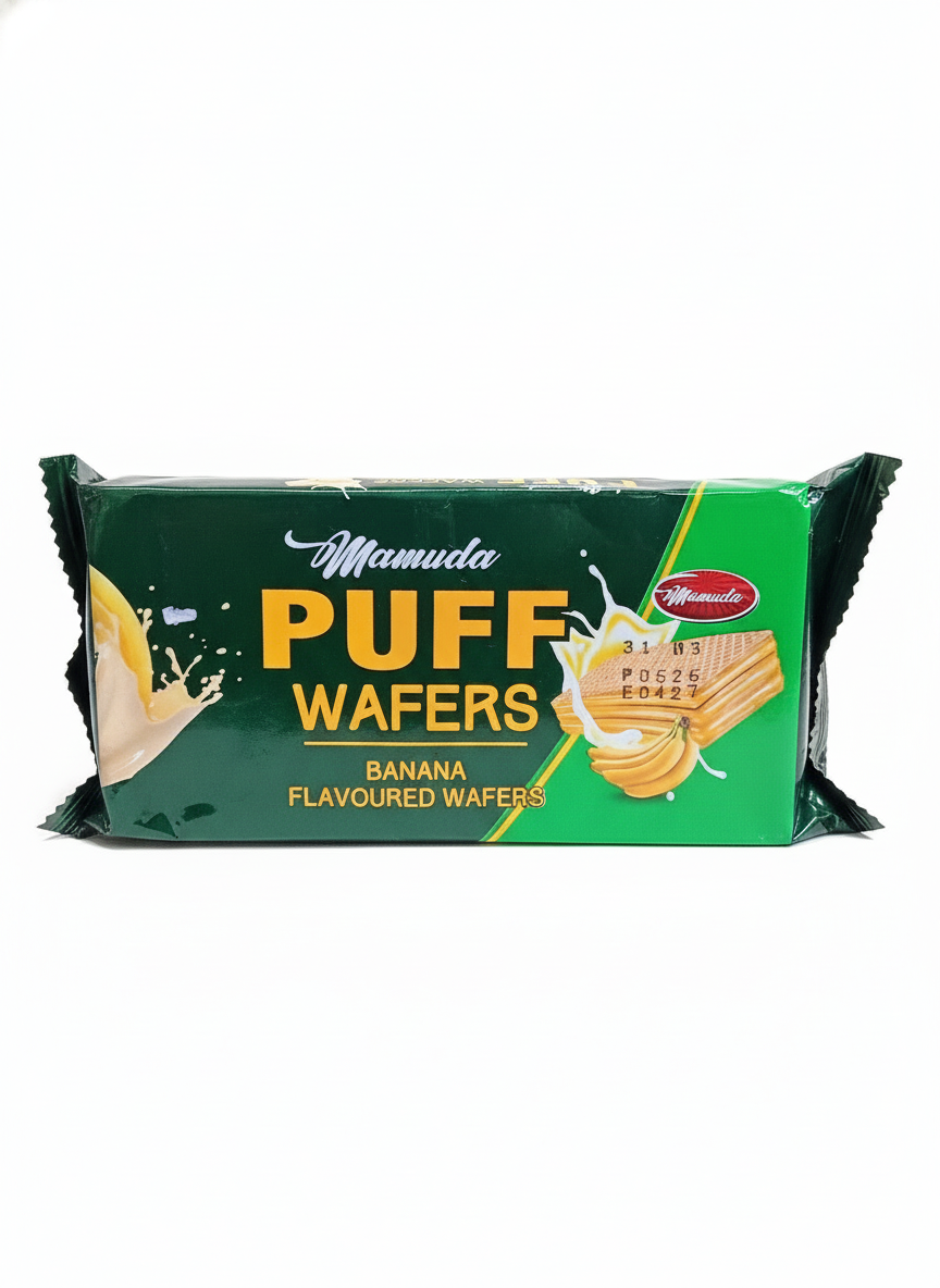 Mamuda Puff Wafers Banana Flavour Biscuit 100g.