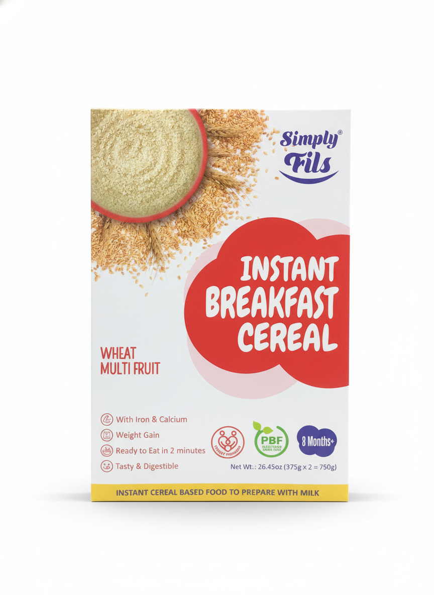 Simply Fils Instant Breakfast Cereal Wheat Multi Fruit 750g( 8months+).