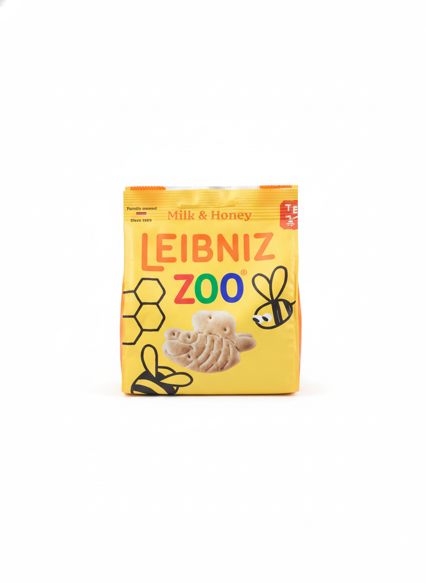 LEIBNIZ ZOO MILK & HONEY BISCUITS 100G.