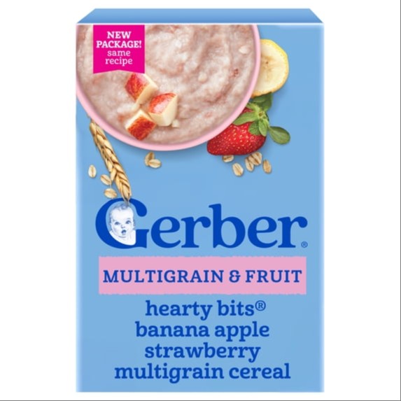 Gerber Multigrain & Fruit Hearty Bits Banana Apple Strawberry Cereal