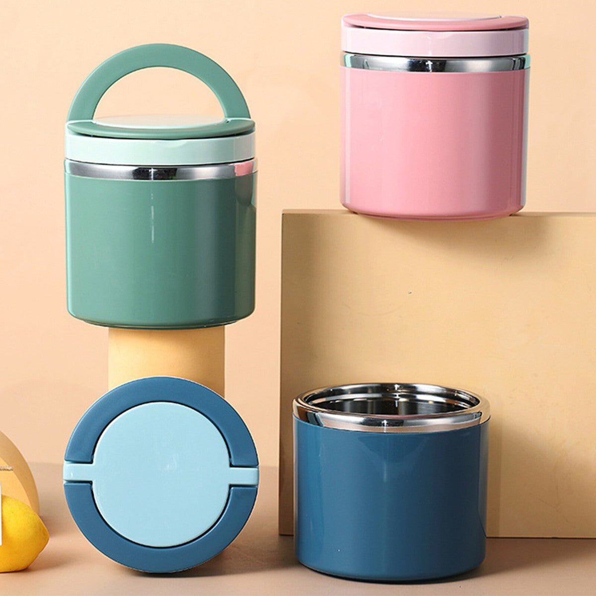 Tedemei Stainless Steel Single Layer Lunch Box NO.6513(1L)