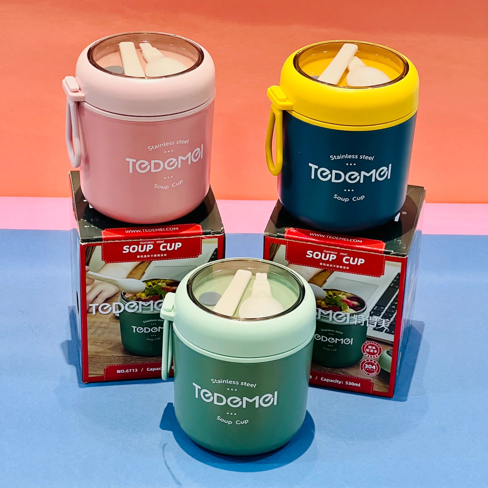 Tedemei Stainless Steel Soup Cup. 530ml.